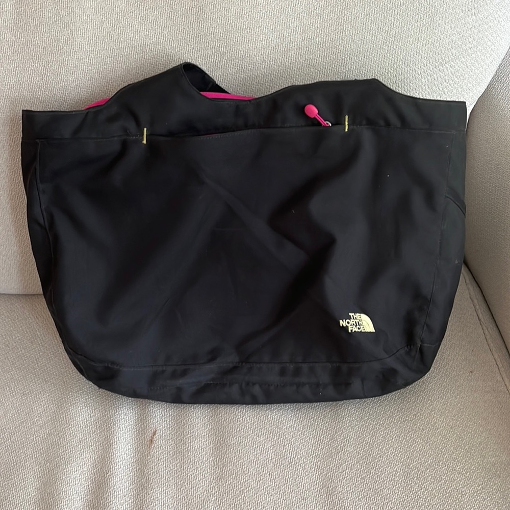 The North Face Large Nylon Tote Bag Yoga Bag Laptop Black & Hot Pink GUC Rare
